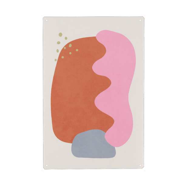 Metall Poster "Mountain Landscape Shapes" artboxONE - Natur,Abstrakt - Morandi,Simple,Abstract,Shape,Outdoor,Tree,Abstrakt - Blechschild