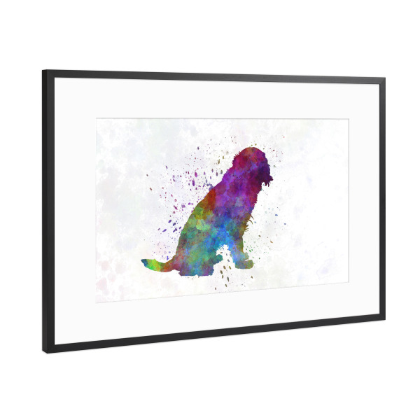 Poster mit Rahmen Schwarz (Metallic) "German Spaniel in watercolor" artboxONE - Tiere,Abstrakt