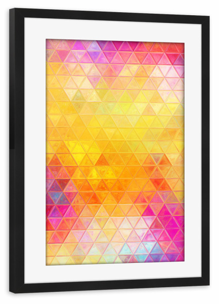 Poster mit Rahmen schwarz "Mosaic colorful orange" artboxONE - Abstrakt - Mosaic,Pattern,Decoration,Triangle,Colors,Abstration