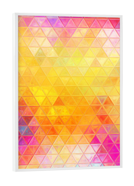 Poster mit weißem Rahmen "Mosaic colorful orange" artboxONE - Abstrakt - Mosaic,Pattern,Decoration,Triangle,Colors,Abstration