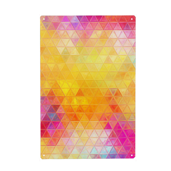 Holzbild "Mosaic colorful orange" artboxONE - Abstrakt - Mosaic,Pattern,Decoration,Triangle,Colors,Abstration