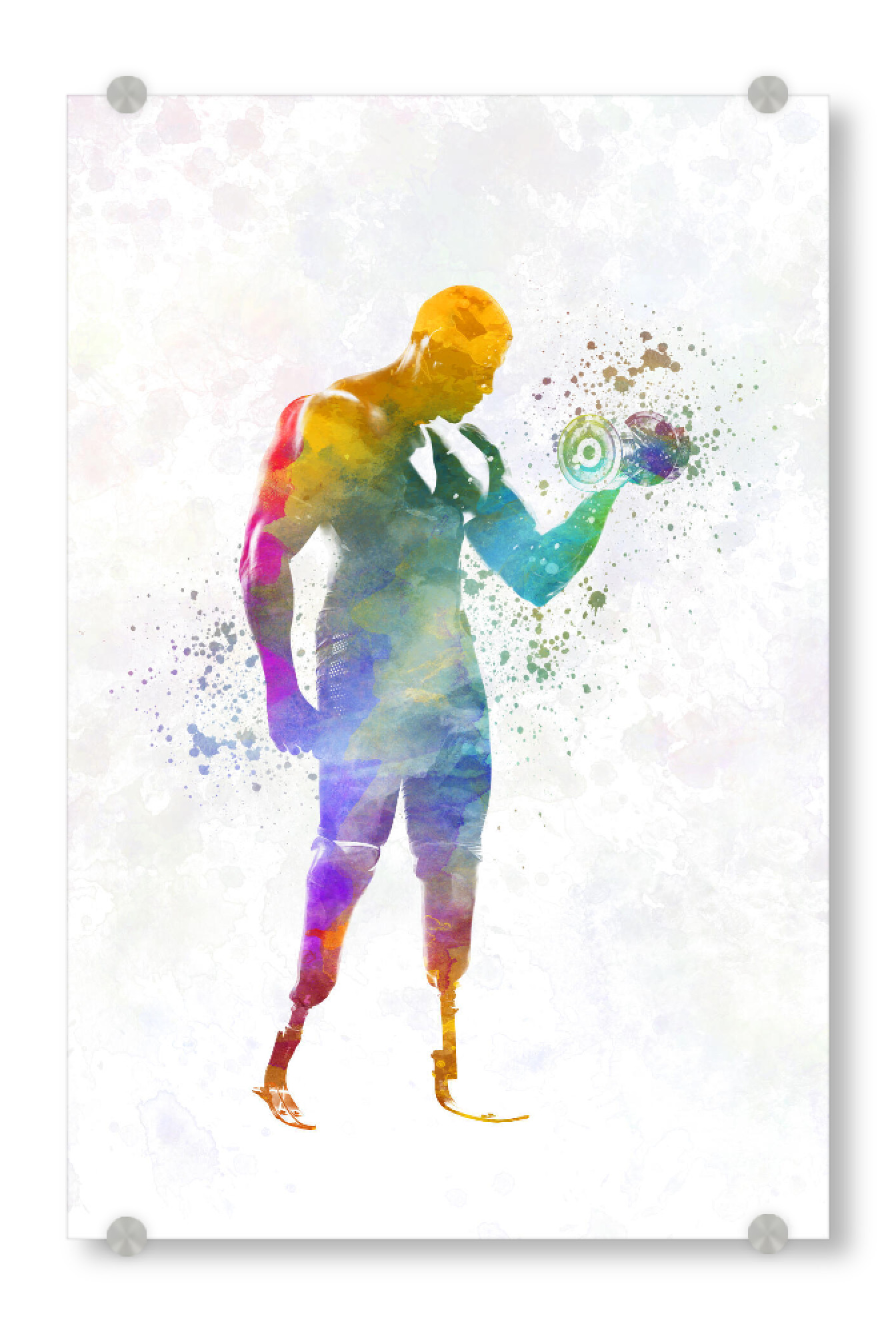 Acrylglasbild "Paralimpic runner in watercolor-c" artboxONE - Abstrakt,Sport