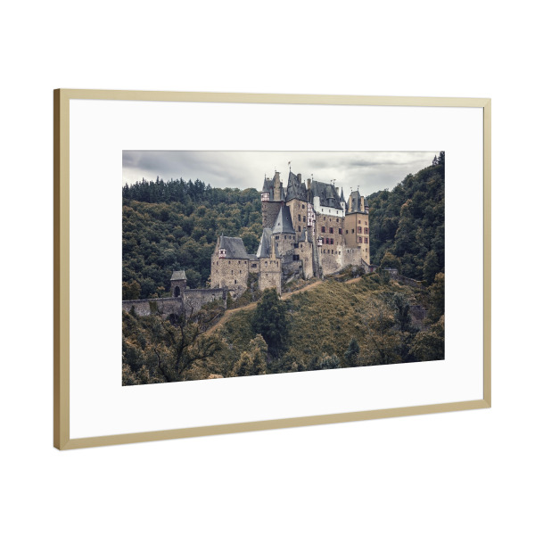 Poster mit Rahmen Gold "Autumn In Eltz" artboxONE - Städte,Reise,Architektur,Reise / Länder,Städte / Weitere