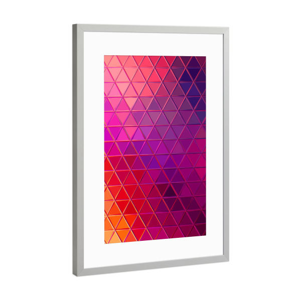 Poster mit Rahmen Silber "Mosaic pink purple orange" artboxONE - Abstrakt,Geometrie