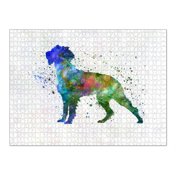 Puzzle Ravensburger "Pont Audemer Spaniel" artboxONE - Tiere,Abstrakt - Dog,Dogs,Pet,Animal,Mammal,Watercolor,Dog poster,Illustration,Abstract