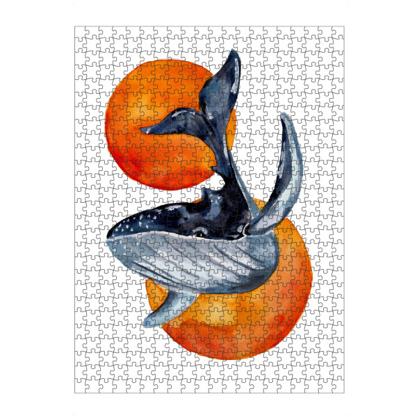 Puzzle Ravensburger "Blauwal und Goldene Kugeln" artboxONE - Tiere,Unterwasser