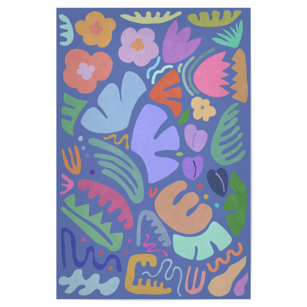 Poster "Blue Floral Shapes" artboxONE - Natur,Floral,Abstrakt