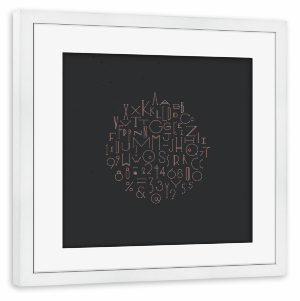 Poster mit Rahmen weiß "Art deco alphabet dark" artboxONE - Typografie,Buchstaben