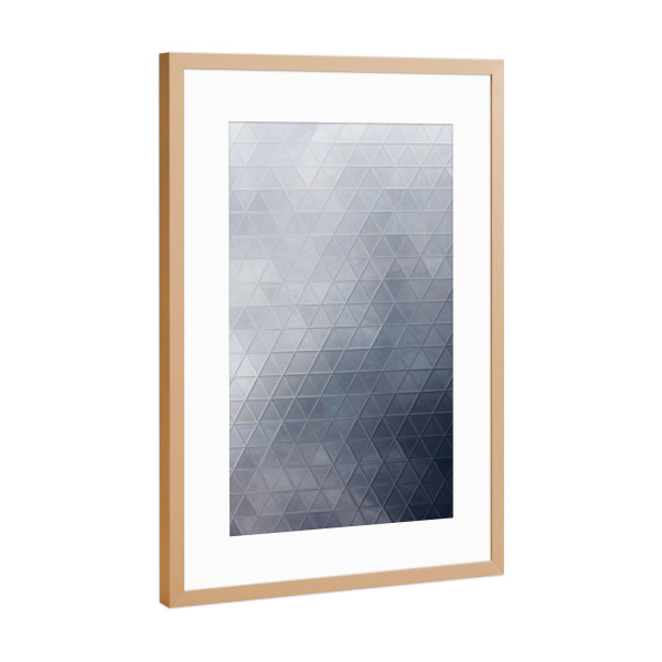 Poster mit Rahmen Kupfer "Mosaic grey white black" artboxONE - Abstrakt,Geometrie