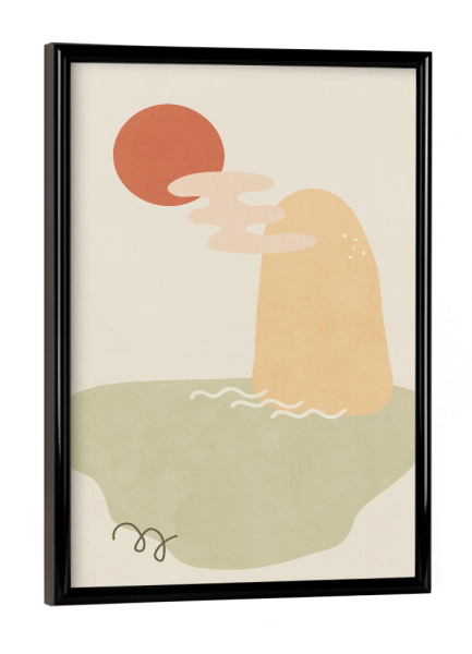 Poster mit schwarzem Rahmen "Küstenformen" artboxONE - Natur,Abstrakt,Geometrie