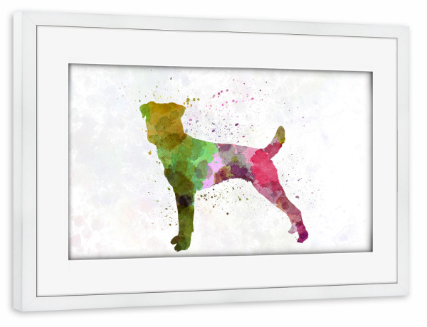 Poster mit Rahmen weiß "Parson Russel Terrier" artboxONE - Tiere,Abstrakt - Dog,Dogs,Pet,Animal,Mammal,Watercolor,Dog poster,Illustration,Abstract