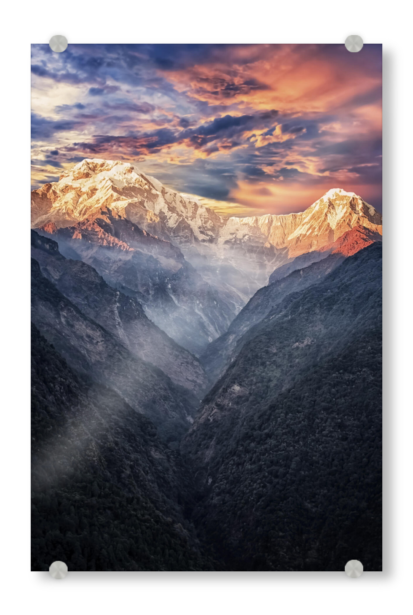 Acrylglasbild "Himalayas Sunset" artboxONE - Natur,Reise,Reise / Asien,Reise / Länder