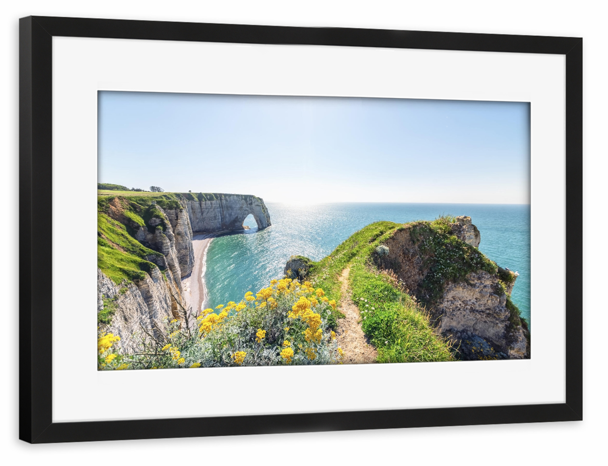 Poster mit Rahmen schwarz "Normandy Landscape" artboxONE - Natur,Reise,Reise / Strand und Meer,Reise / Länder