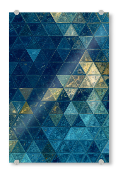 Acrylglasbild "Mosaic gold blue" artboxONE - Abstrakt