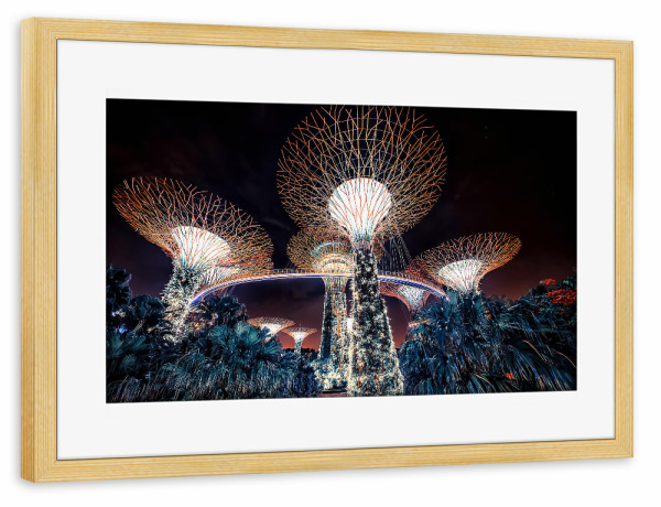 Poster mit Rahmen kiefer "Supertree Grove" artboxONE - Städte,Reise,Architektur,Reise / Asien,Städte / Singapur