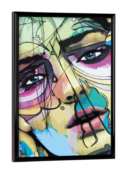 Poster mit schwarzem Rahmen "Queens" artboxONE - Comic,Abstrakt,Streetart