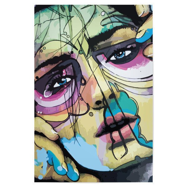 Poster "Queens" artboxONE - Comic,Abstrakt,Streetart - Streetart,Graphic,Design,Modern,Female,Face,Gesicht,Woman,Frau,Bunt,Colorful