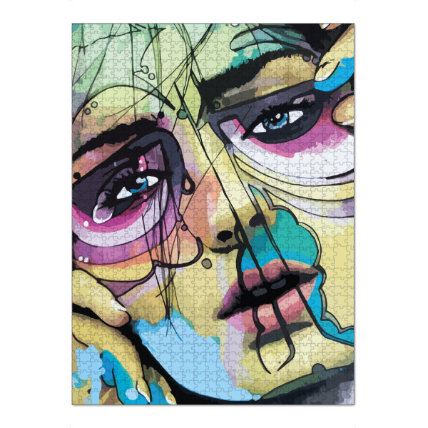 Puzzle Ravensburger "Queens" artboxONE - Comic,Abstrakt,Streetart - Streetart,Graphic,Design,Modern,Female,Face,Gesicht,Woman,Frau,Bunt,Colorful