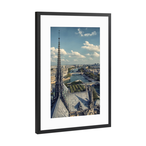 Poster mit Rahmen Schwarz (Metallic) "Notre-Dame View" artboxONE - Städte,Reise,Architektur,Städte / Paris,Reise / Länder