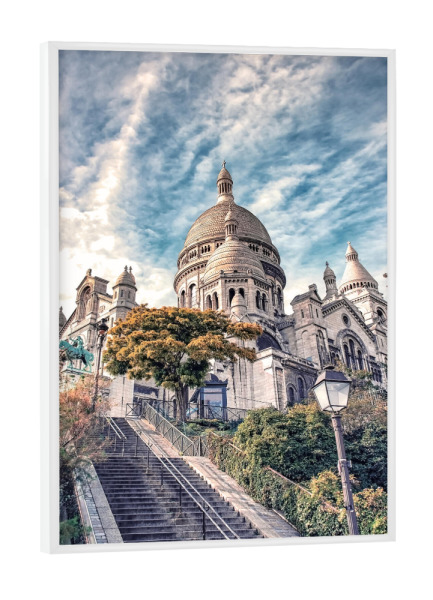 Poster mit weißem Rahmen "Sacre Coeur In Montmartre" artboxONE - Städte,Reise,Architektur,Städte / Paris,Reise / Länder