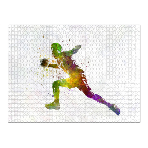 Puzzle Ravensburger "Handball player in watercolor-m" artboxONE - Abstrakt,Sport