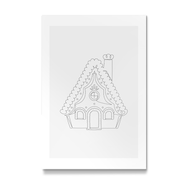 Galerie-Print "Lebkuchenhäuschen Line Art" 30x20 cm artboxONE