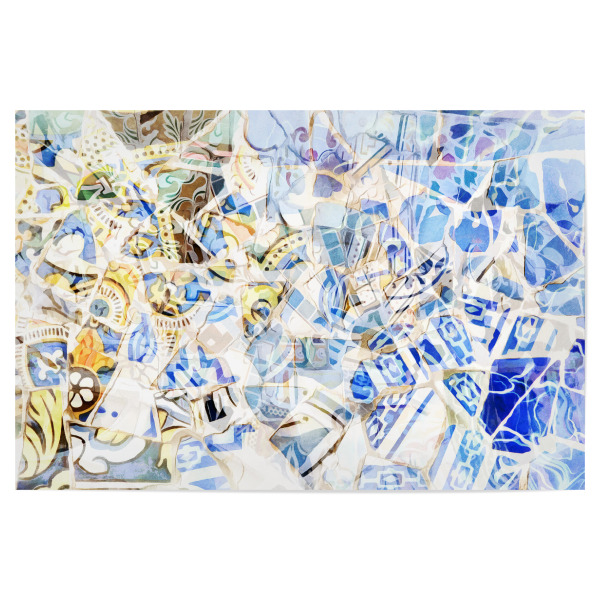 Poster "Blaues und weißes Mosaik" artboxONE - Abstrakt,Architektur,Städte / Barcelona
