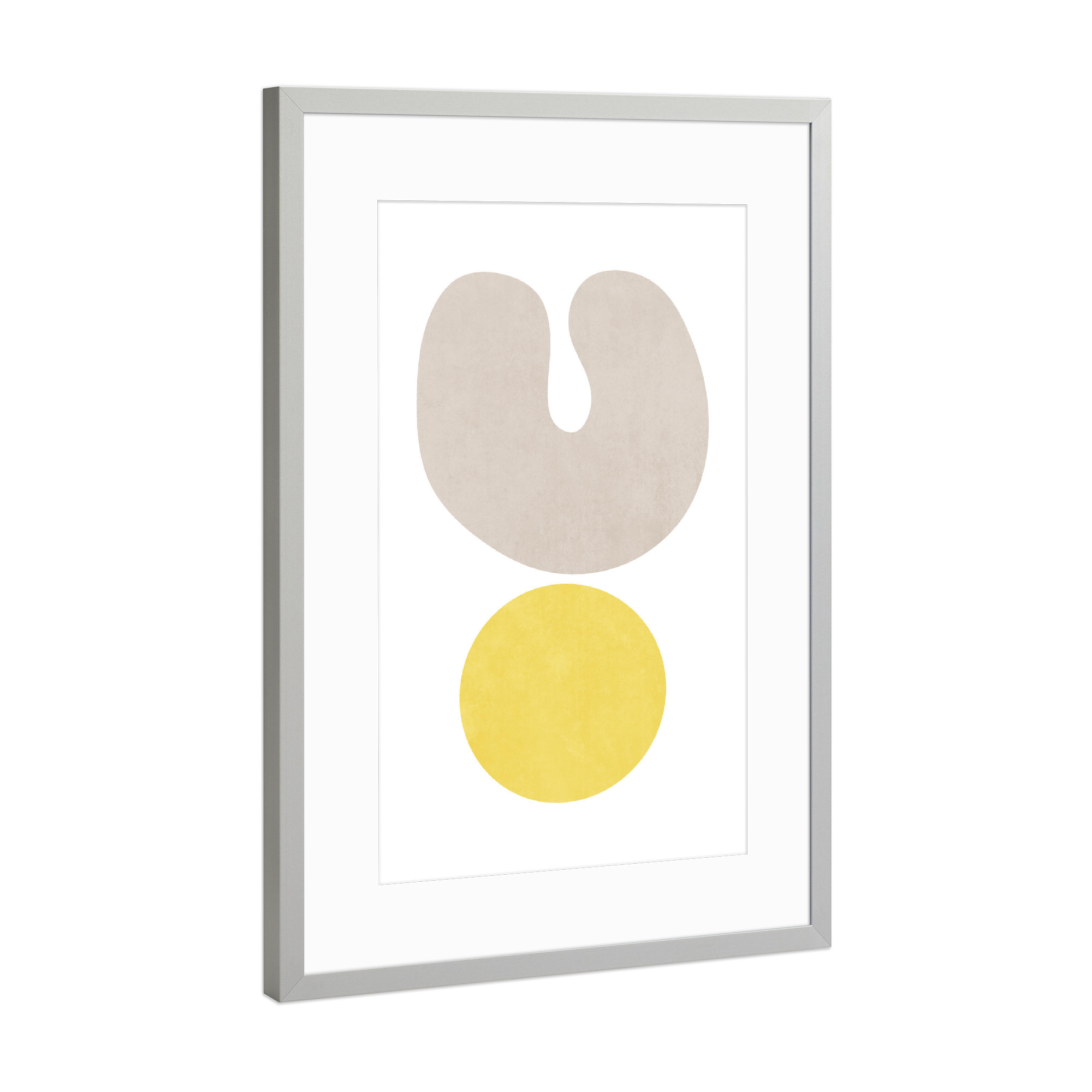 Poster mit Rahmen Silber "Einfache Bergformen" artboxONE - Natur,Abstrakt