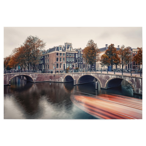 Poster 30x20 cm "Trail Light In Amsterdam" artboxONE - Städte,Reise,Architektur,Reise / Länder,Städte / Amsterdam