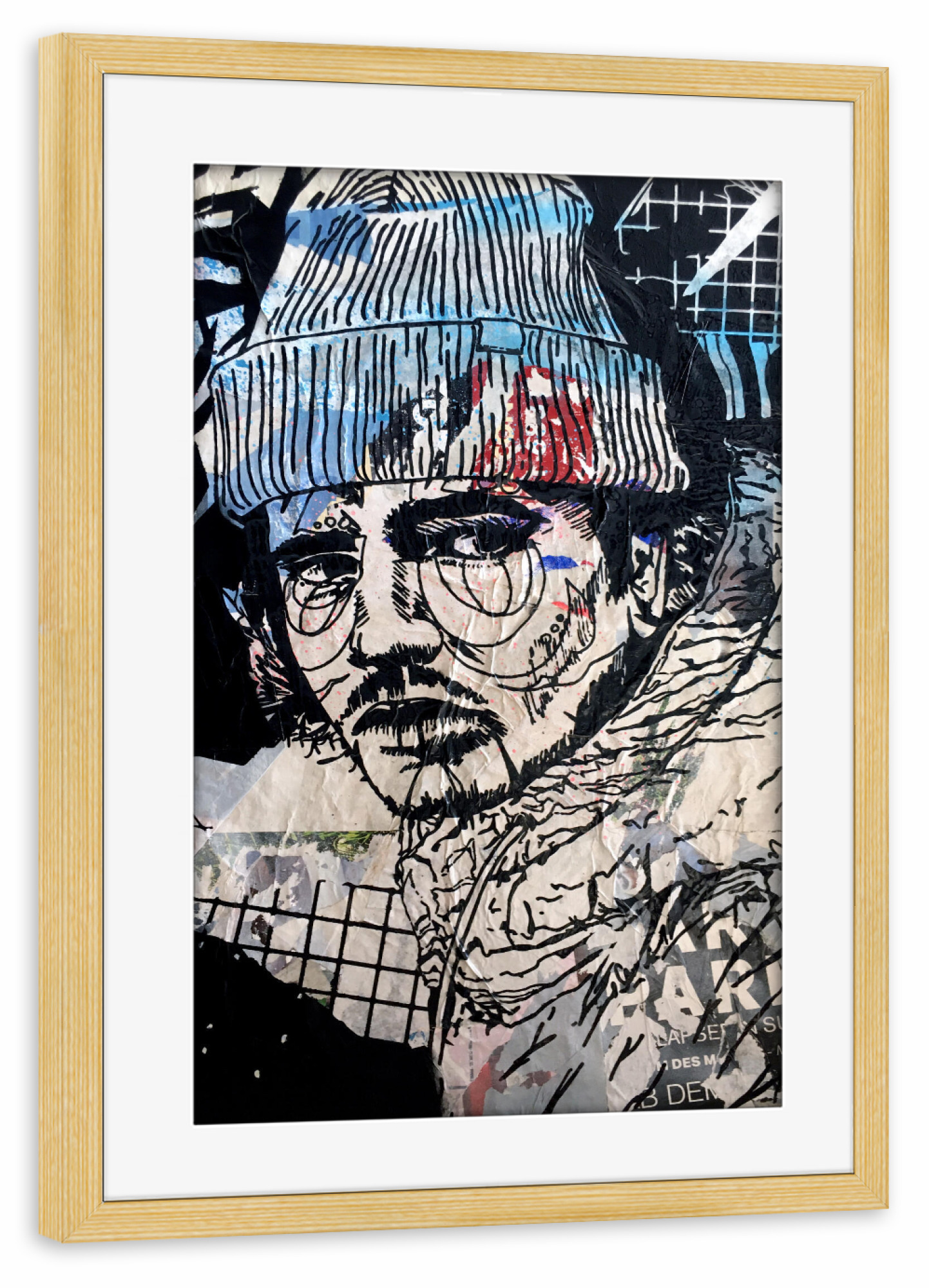 Poster mit Rahmen kiefer "Furcht" artboxONE - Abstrakt,Fashion,Streetart