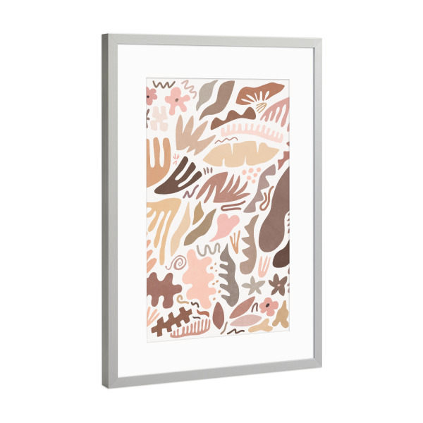 Poster mit Rahmen Silber "Blush Morning Flora" artboxONE - Natur,Floral,Abstrakt