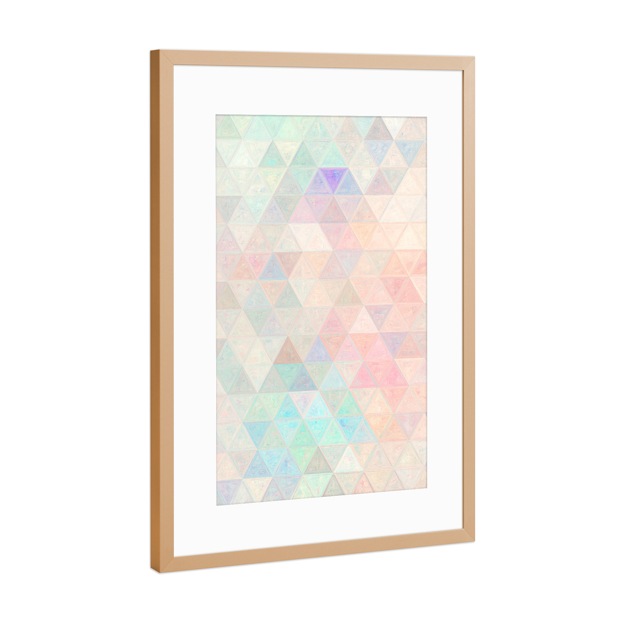 Poster mit Rahmen Kupfer "Mosaic pastel light" artboxONE - Abstrakt - Mosaic,Pattern,Decoration,Triangle,Colors,Abstration,Abstract,Abstrakt