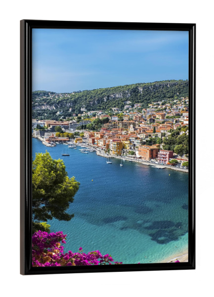 Poster mit schwarzem Rahmen "Colorful French Riviera" artboxONE - Städte,Reise,Architektur,Reise / Strand und Meer,Reise / Länder