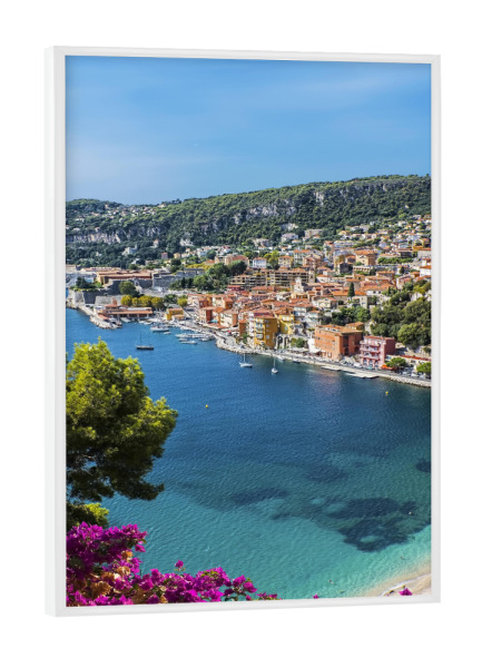 Poster mit weißem Rahmen "Colorful French Riviera" artboxONE - Städte,Reise,Architektur,Reise / Strand und Meer,Reise / Länder