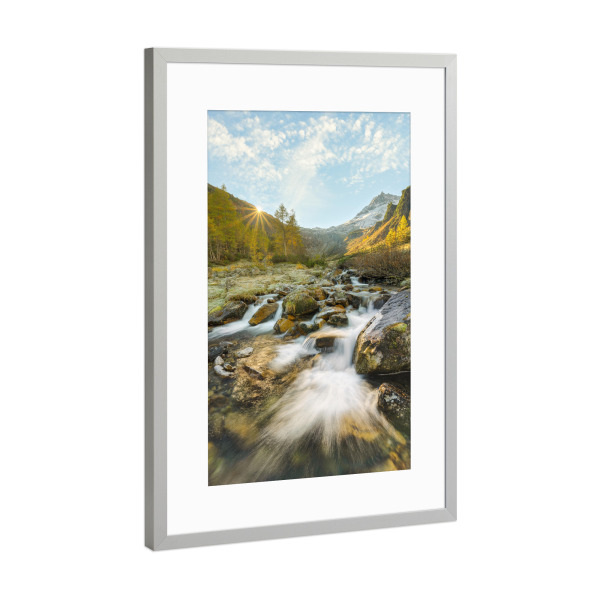 Poster mit Rahmen Silber "Felbertauern Wasserfall" artboxONE - Natur,Reise,Reise / Länder
