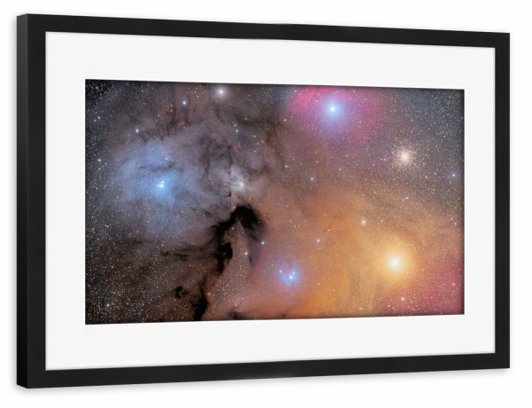 Poster mit Rahmen schwarz "Rho-Ophiuchi-Nebel" artboxONE - Galaxy
