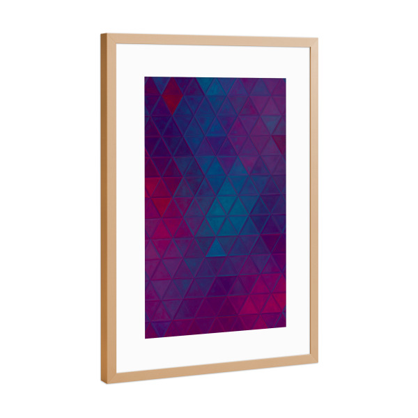 Poster mit Rahmen Kupfer "Mosaic dark blue red" artboxONE - Abstrakt,Geometrie