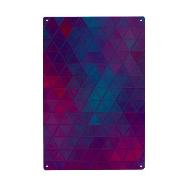 Metall Poster "Mosaic dark blue red" artboxONE - Abstrakt,Geometrie