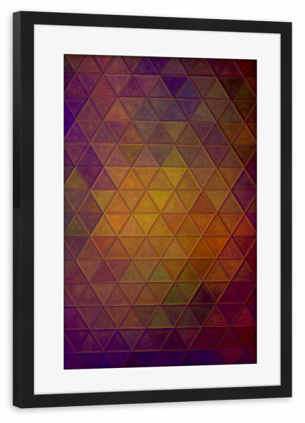 Poster mit Rahmen schwarz "Mosaic colorful purple yellow" artboxONE - Abstrakt,Geometrie