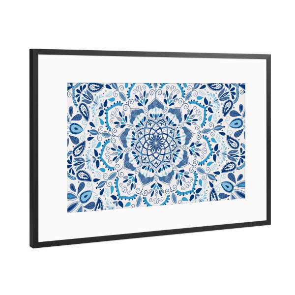 Poster mit Rahmen Schwarz (Metallic) "Inner Balance Mandala" artboxONE - Abstrakt