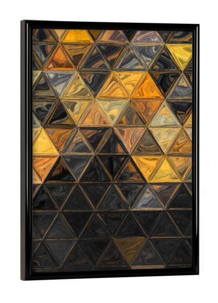 Poster mit schwarzem Rahmen "Mosaic black orange gold" artboxONE - Abstrakt,Geometrie