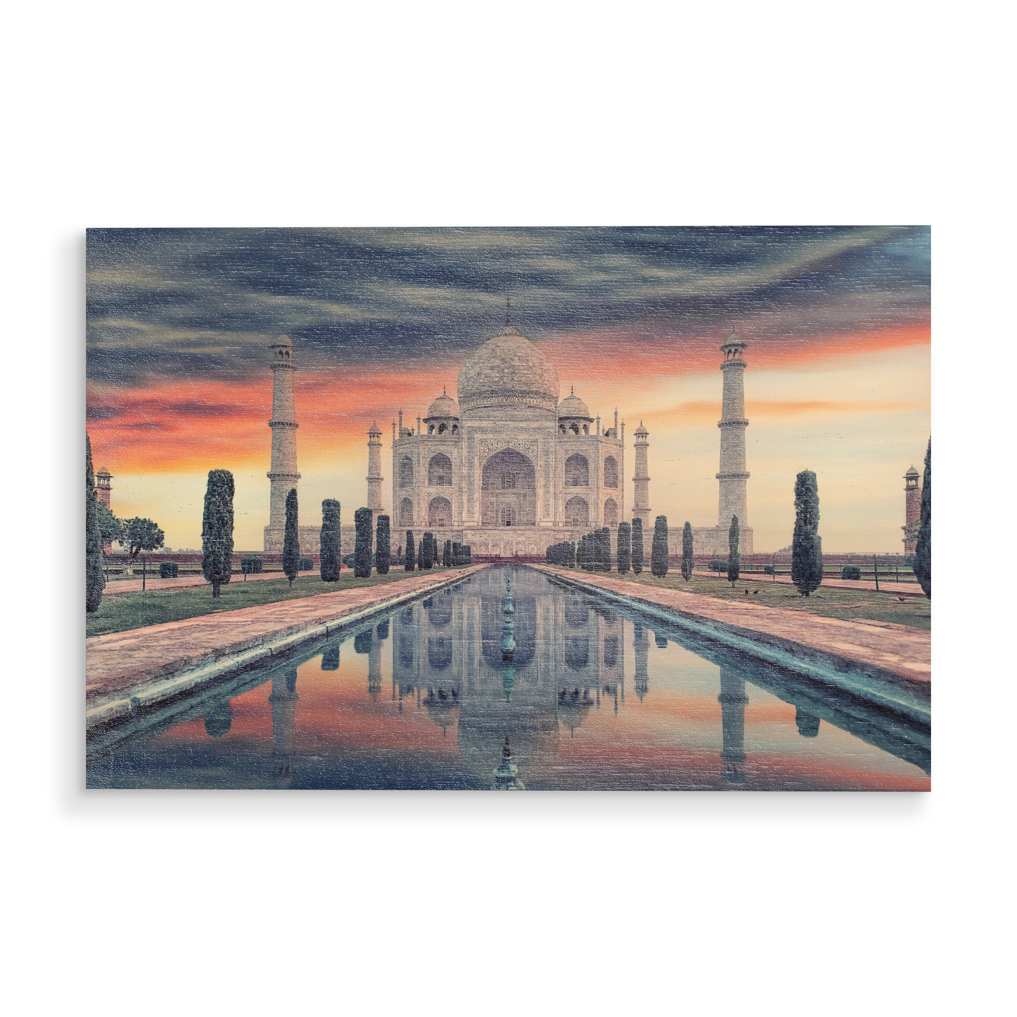 Holzbild "Indian Sunrise" artboxONE - Städte,Reise,Architektur,Reise / Asien,Reise / Länder