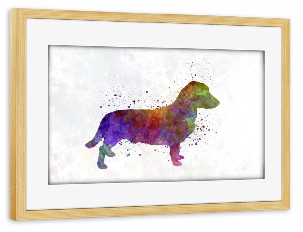 Poster mit Rahmen kiefer "Drever dog in watercolor" artboxONE - Tiere,Abstrakt
