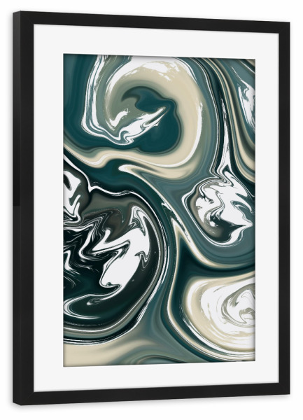 Poster mit Rahmen schwarz "Gold Green Paper" artboxONE - Abstrakt,Fashion,Marmor,Festivals,Galaxy