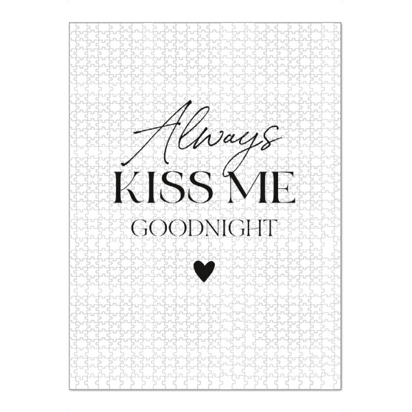 Puzzle Ravensburger "Kiss me goodnight" artboxONE - Typografie,Schwarzweiß,Liebe