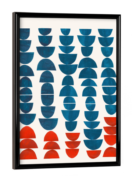 Poster mit schwarzem Rahmen "Ejaaz Haniff - Teal Jewels" artboxONE - Abstrakt,Geometrie