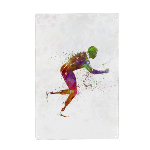 Holzbild "Paralimpic runner in watercolor" artboxONE - Abstrakt,Sport