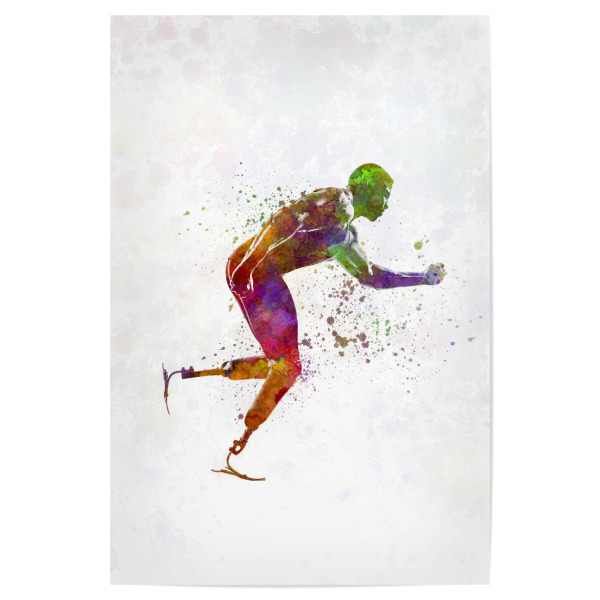 Poster 30x20 cm "Paralimpic runner in watercolor" artboxONE - Abstrakt,Sport