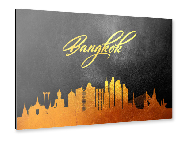 Alu-Dibond "Bangkok Thailand Gold Skyline" 30x20 cm artboxONE