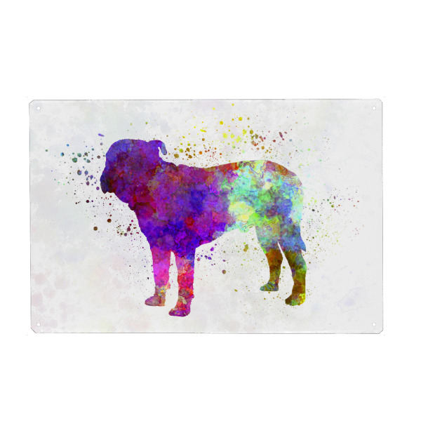 Metall Poster "Majorca Mastiff dog" artboxONE - Tiere,Abstrakt - Dog,Dogs,Pet,Animal,Mammal,Watercolor,Dog poster,Illustration,Abstract,Hund,Tier